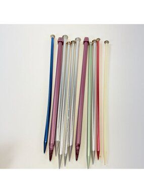 Vintage 11 Boye, Susan Bates Aluminum & Plastic Straight Knitting Needle